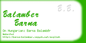 balamber barna business card
