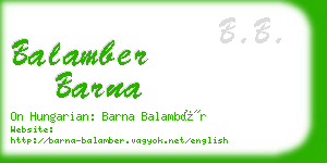 balamber barna business card